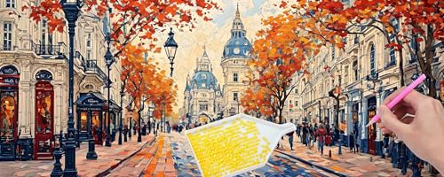 Diamond Painting Kits for Erwachsene Groß, 5D Diamant Painting Kinder Set, Full Drill DIY Diamond Painting London Street Arts Craft Pictures for as a Relaxation and Wall Dekor Geschenk 40x120 cm B-494 von Hyupuanj