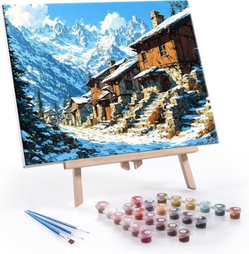 Malen Nach Zahlen Erwachsene Kabine Landschaft - Malen Nach Zahlen für Kinder AnfäNger, Knitterfreie Leinwand, Pinsels Und Acrylfarbe - ohne Rand DIY Handgemalt öLgemäLde Kit Geschenk 50x70 cm L-804 von Hyupuanj