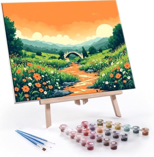 Malen Nach Zahlen Erwachsene Landschaft - Malen Nach Zahlen für Kinder AnfäNger, Knitterfreie Leinwand, Pinsels Und Acrylfarbe - ohne Rand DIY Handgemalt öLgemäLde Kit Als Geschenk 100x130 cm L-163 von Hyupuanj