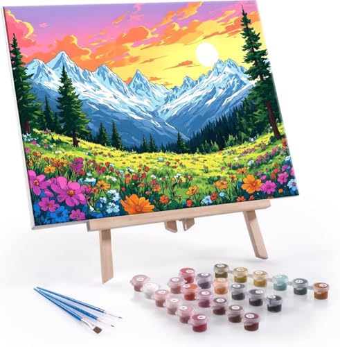 Malen Nach Zahlen Erwachsene Landschaft - Malen Nach Zahlen für Kinder AnfäNger, Knitterfreie Leinwand, Pinsels Und Acrylfarbe - ohne Rand DIY Handgemalt öLgemäLde Kit Als Geschenk 70x90 cm L-166 von Hyupuanj