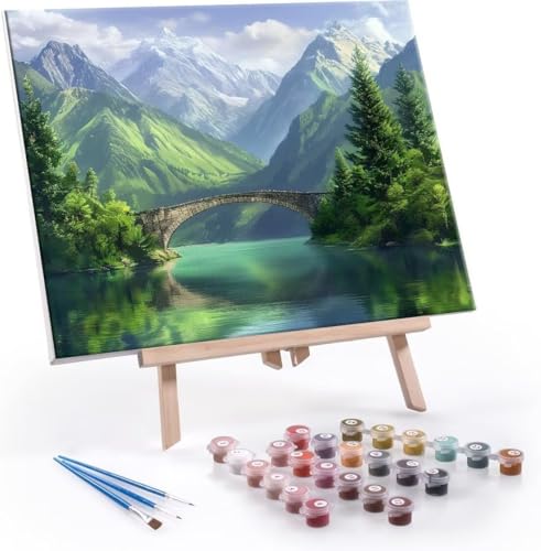 Malen Nach Zahlen Erwachsene Landschaft - Malen Nach Zahlen für Kinder AnfäNger, Knitterfreie Leinwand, Pinsels Und Acrylfarbe - ohne Rand DIY Handgemalt öLgemäLde Kit Als Geschenk 80x110 cm L-165 von Hyupuanj