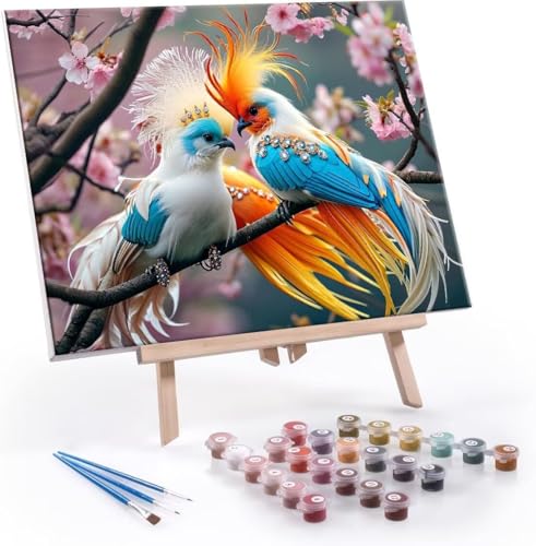 Malen Nach Zahlen Erwachsene Phönix Vogel - Malen Nach Zahlen für Kinder AnfäNger, Knitterfreie Leinwand, Pinsels Und Acrylfarbe - ohne Rand DIY Handgemalt öLgemäLde Kit Als Geschenk 100x130 cm L-171 von Hyupuanj