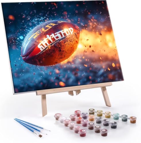 Malen Nach Zahlen Erwachsene Rugby - Malen Nach Zahlen für Kinder AnfäNger, Knitterfreie Leinwand, Pinsels Und Acrylfarbe - ohne Rand DIY Handgemalt öLgemäLde Kit Als Geschenk 80x110 cm L-173 von Hyupuanj