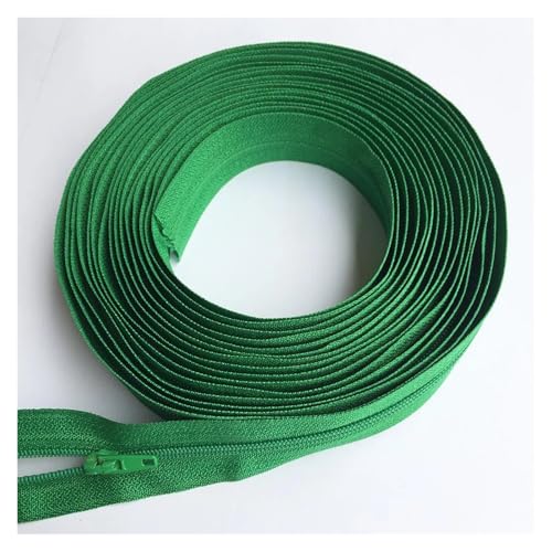 3# Nylon-Reißverschluss auf Rolle, 3~20 Meter, mit Schiebern for Schneidern, Nähen von Kleidung, DIY-Taschen, Zubehör, Reißverschlüsse(Grass Green 243,20 METER 40 SLIDERS_3#) von Hyuwdai