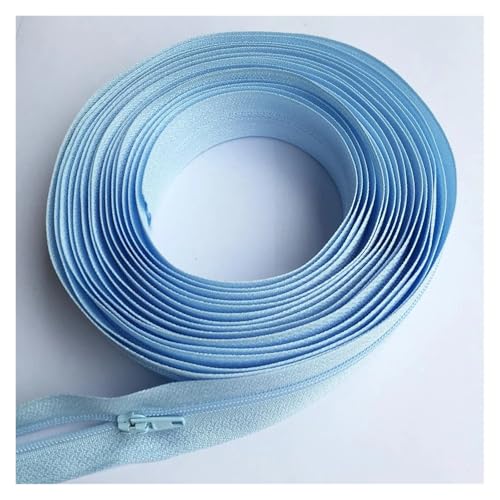 3# Nylon-Reißverschluss auf Rolle, 3~20 Meter, mit Schiebern for Schneidern, Nähen von Kleidung, DIY-Taschen, Zubehör, Reißverschlüsse(Light Blue 183,20 METER 40 SLIDERS_3#) von Hyuwdai