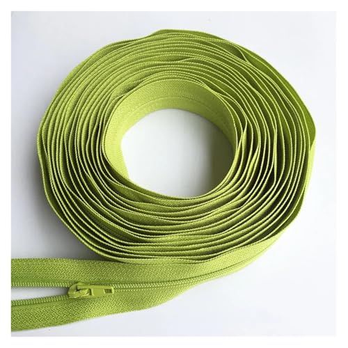 3# Nylon-Reißverschluss auf Rolle, 3~20 Meter, mit Schiebern for Schneidern, Nähen von Kleidung, DIY-Taschen, Zubehör, Reißverschlüsse(Light Green 234,20 METER 40 SLIDERS_3#) von Hyuwdai