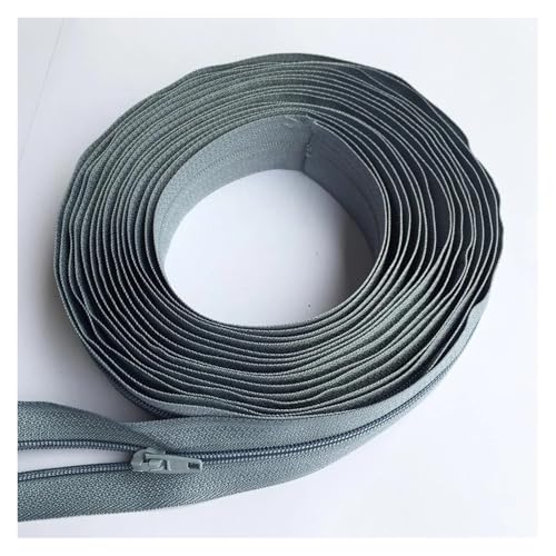 3# Nylon-Reißverschluss auf Rolle, 3~20 Meter, mit Schiebern for Schneidern, Nähen von Kleidung, DIY-Taschen, Zubehör, Reißverschlüsse(Light Grey 316,20 METER 40 SLIDERS_3#) von Hyuwdai