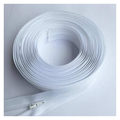 3# Nylon-Reißverschluss auf Rolle, 3~20 Meter, mit Schiebern for Schneidern, Nähen von Kleidung, DIY-Taschen, Zubehör, Reißverschlüsse(White 101,20 METER 40 SLIDERS_3#) von Hyuwdai