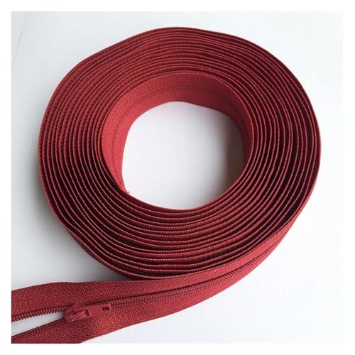 3# Nylon-Reißverschluss auf Rolle, 3~20 Meter, mit Schiebern for Schneidern, Nähen von Kleidung, DIY-Taschen, Zubehör, Reißverschlüsse(Wine Red 163,20 METER 40 SLIDERS_3#) von Hyuwdai