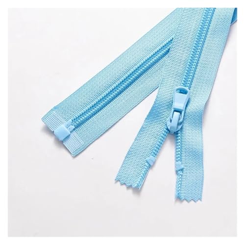 Offener Nylon-Reißverschluss, Farbe, Kleidung, Mantel, Sportbekleidung, Sonnenschutz, Reißverschluss, einzelne Öffnung(Azure(10pcs)_40CM) von Hyuwdai