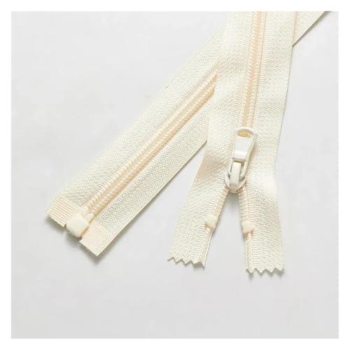 Offener Nylon-Reißverschluss, Farbe, Kleidung, Mantel, Sportbekleidung, Sonnenschutz, Reißverschluss, einzelne Öffnung(Cream-yellow(10pcs)_40CM) von Hyuwdai