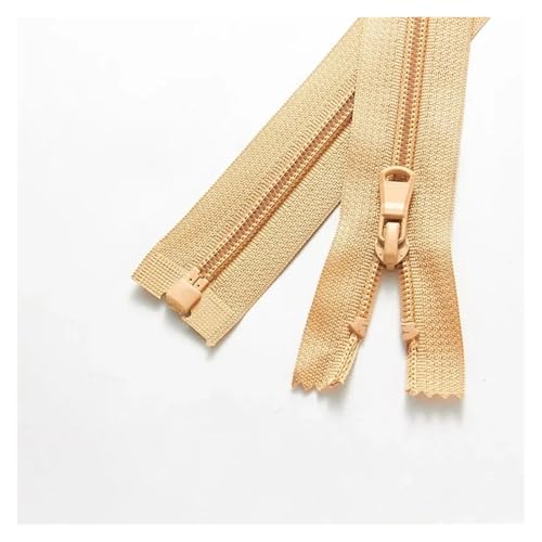 Offener Nylon-Reißverschluss, Farbe, Kleidung, Mantel, Sportbekleidung, Sonnenschutz, Reißverschluss, einzelne Öffnung(Khaki(10pcs)_40CM) von Hyuwdai