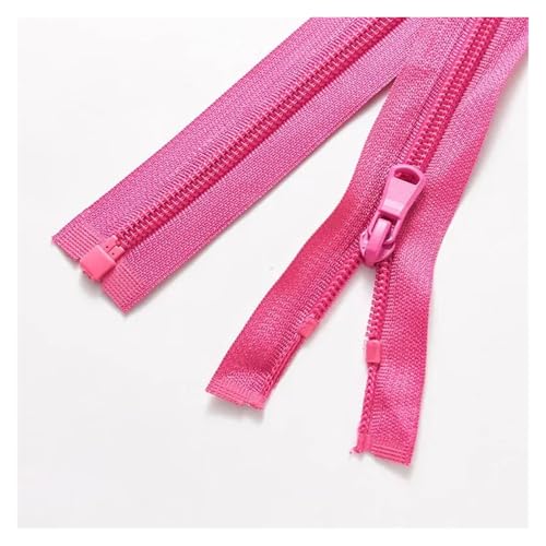 Offener Nylon-Reißverschluss, Farbe, Kleidung, Mantel, Sportbekleidung, Sonnenschutz, Reißverschluss, einzelne Öffnung(Rose red(10pcs)_40CM) von Hyuwdai