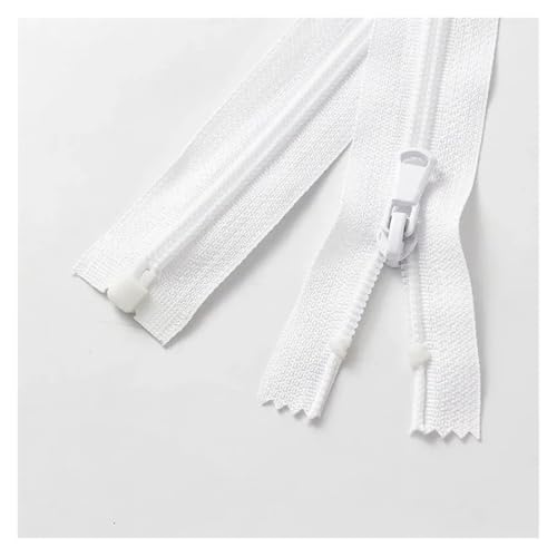 Offener Nylon-Reißverschluss, Farbe, Kleidung, Mantel, Sportbekleidung, Sonnenschutz, Reißverschluss, einzelne Öffnung(White(10pcs)_40CM) von Hyuwdai