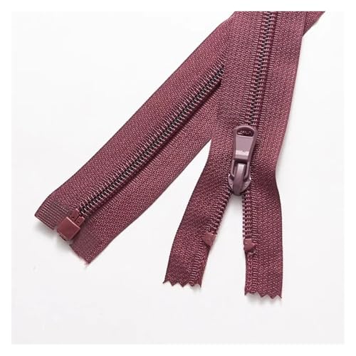 Offener Nylon-Reißverschluss, Farbe, Kleidung, Mantel, Sportbekleidung, Sonnenschutz, Reißverschluss, einzelne Öffnung(Wine red(10pcs)_40CM) von Hyuwdai