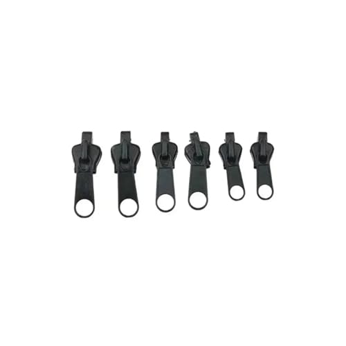 Schwarz 6-teiliges Instant-Reißverschluss-Universal-Reißverschluss-Reparaturset for sofortige Reparatur, Ersatz-Reißverschlussschieber, Zahnrettung, neues Design for DIY-Nähen(24pcs semi black) von Hyuwdai