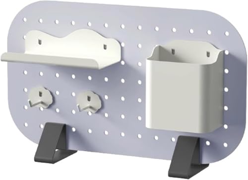 HyyKjEU Kein Locher Mount Display Pegboard Deskto Privacy Panels Slatwall Clamp-on Desk Divider Desk Organizer Set, mit Zubehör for Office Gaming(Gray-38x22.5cm) von HyyKjEU