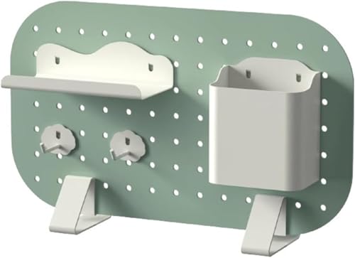 HyyKjEU Kein Locher Mount Display Pegboard Deskto Privacy Panels Slatwall Clamp-on Desk Divider Desk Organizer Set, mit Zubehör for Office Gaming(Green-38x22.5cm) von HyyKjEU