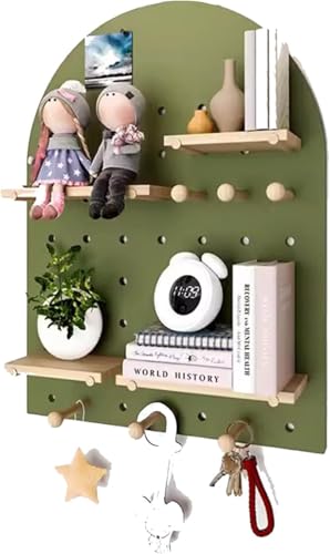 HyyKjEU Kein Locher Pegboard Holz Pegboards Wand Display DIY Lagerung Display Panels Hängen Mit Sortiment Werkzeug Organizer for Werkbank Shop(Green,60x80cm) von HyyKjEU