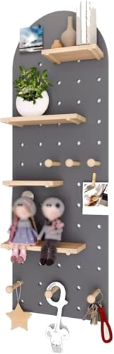 HyyKjEU Kein Locher Pegboard Holz Pegboards Wand Display DIY Lagerung Display Panels Hängen Mit Sortiment Werkzeug Organizer for Werkbank Shop(Grigio,40x120cm) von HyyKjEU