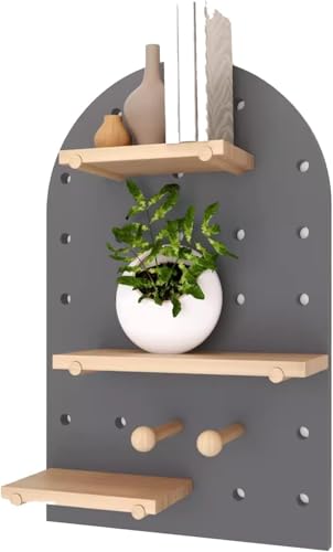 HyyKjEU Kein Locher Pegboard Holz Pegboards Wand Display DIY Lagerung Display Panels Hängen Mit Sortiment Werkzeug Organizer for Werkbank Shop(Grigio,40x60cm) von HyyKjEU