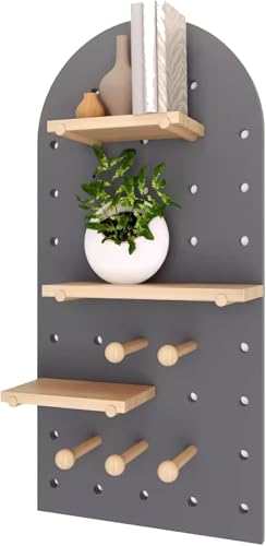 HyyKjEU Kein Locher Pegboard Holz Pegboards Wand Display DIY Lagerung Display Panels Hängen Mit Sortiment Werkzeug Organizer for Werkbank Shop(Grigio,40x80cm) von HyyKjEU