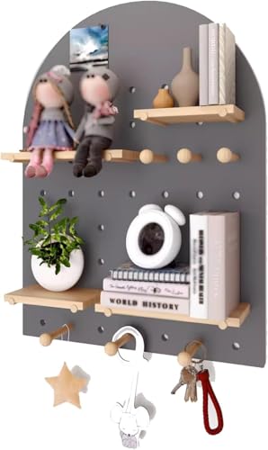 HyyKjEU Kein Locher Pegboard Holz Pegboards Wand Display DIY Lagerung Display Panels Hängen Mit Sortiment Werkzeug Organizer for Werkbank Shop(Grigio,60x80cm) von HyyKjEU