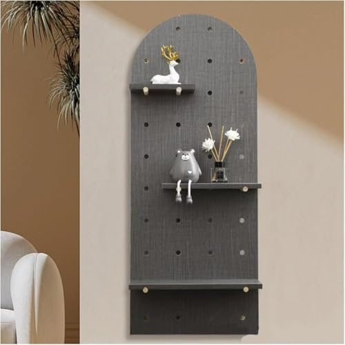 HyyKjEU Kein Locher Stecktafel-Wand-Organizer aus Holz for Aufhängen mit Kit, DIY-Stecktafel-Teiler, modulare Rasterhalter for Küche, Zimmer, Büro(Grigio,40x120cm) von HyyKjEU