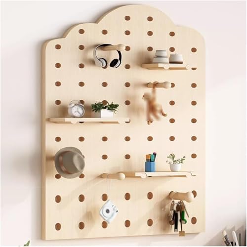 HyyKjEU Kein Locher Wandsteuerung, Stecktafel, Wandhalterung, Display-Kombinationsset mit Holzbrett, Wand-Organizer, DIY-Aufbewahrung, Anzeigetafeln for Küche, Büro(Brown) von HyyKjEU