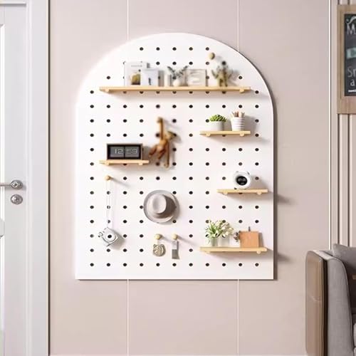 Kein Locher Wandkontroll-Stecktafel, Stecktafel-Kombinationsset mit Regalen, Basteln, Organisation, Stecktafel, Trennwand, Holzornamente, Anzeige, Stecktafel for Schlafzimmer, Arbeitszimmer(Bianco,60x von HyyKjEU