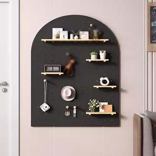 Kein Locher Wandkontroll-Stecktafel, Stecktafel-Kombinationsset mit Regalen, Basteln, Organisation, Stecktafel, Trennwand, Holzornamente, Anzeige, Stecktafel for Schlafzimmer, Arbeitszimmer(Black,40x6 von HyyKjEU