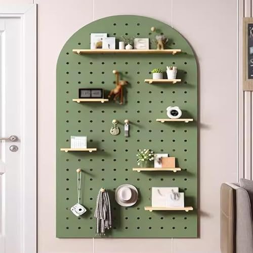 Kein Locher Wandkontroll-Stecktafel, Stecktafel-Kombinationsset mit Regalen, Basteln, Organisation, Stecktafel, Trennwand, Holzornamente, Anzeige, Stecktafel for Schlafzimmer, Arbeitszimmer(Green,60x1 von HyyKjEU