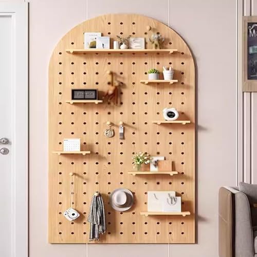 Kein Locher Wandkontroll-Stecktafel, Stecktafel-Kombinationsset mit Regalen, Basteln, Organisation, Stecktafel, Trennwand, Holzornamente, Anzeige, Stecktafel for Schlafzimmer, Arbeitszimmer(Brown,60x1 von HyyKjEU