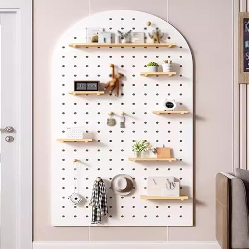 Kein Locher Wandkontroll-Stecktafel, Stecktafel-Kombinationsset mit Regalen, Basteln, Organisation, Stecktafel, Trennwand, Holzornamente, Anzeige, Stecktafel for Schlafzimmer, Arbeitszimmer(Bianco,60x von HyyKjEU