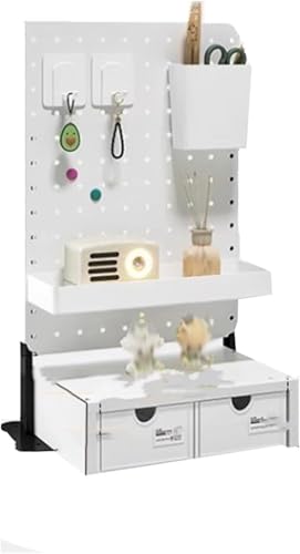 Kein Locher Wandsteuerung, Stecktafel, Desktop-Bücherregal, Schreibtisch-Organizer, verstellbar mit Stecktafel, Präsentationsregal, Metall, Metall-Stecktafel, Werkzeuge, Organisationspanel(Vertical/D- von HyyKjEU