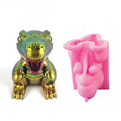 HyzaPhix Epoxidharz Formen Dinosaurier,Resin Silikonform Tiere 3D Dino Gießform Tier Kerzenform Dinosaur Silicone Mold für Schokolade, Seife, Sojawachs Kerzen von HyzaPhix