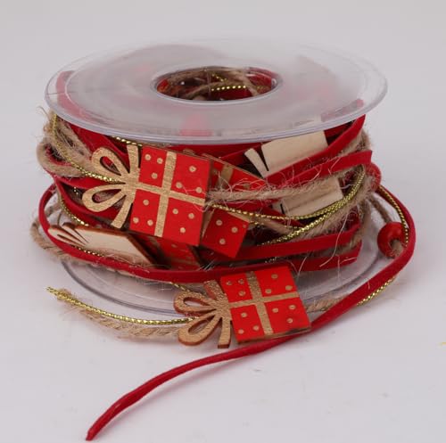 HyzaPhix Schleifenband Geschenkband Seidenband Weihnachten Dekoband Christmas Ribbon für Sträuße DIY Handwerk Taufe Geschenkverpackung Weihnachtsdeko (Geschenkbox) von HyzaPhix