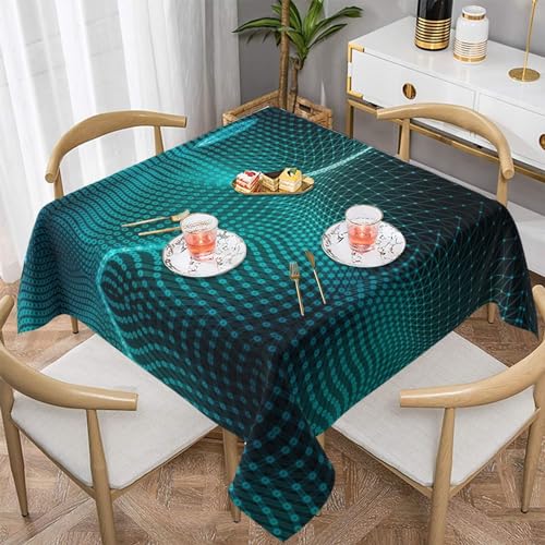 Hzhuaoeg Abstrakte polygonale Tischdecke, quadratisch, waschbar, Polyester-Stoff, Tischdecke für Küche, Esstisch, 152,4 x 152,4 cm von Hzhuaoeg