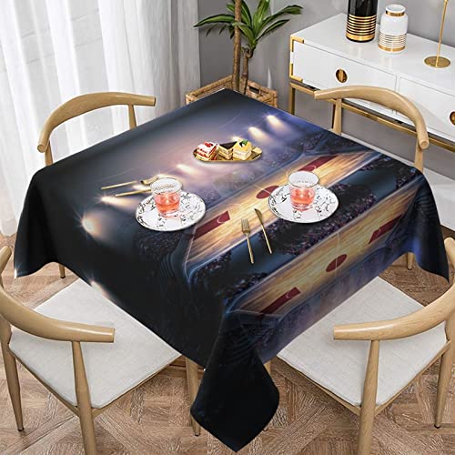 Hzhuaoeg Basketball-Arena-Tischdecke, waschbar, Polyester, Tischdecke für Küche, Esstisch, 137 x 137 cm von Hzhuaoeg