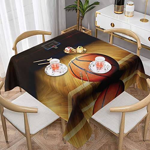 Hzhuaoeg Basketball-Arena-Tischdecke, waschbar, Polyester, Tischdecke für Küche, Esstisch, 137 x 137 cm von Hzhuaoeg