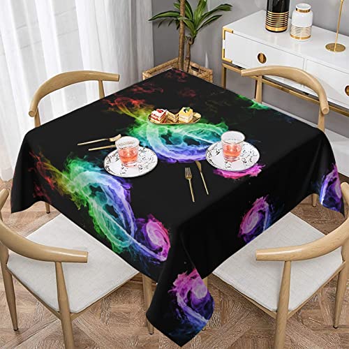 Hzhuaoeg Bunte Tischdecke mit Musiknoten, waschbar, Polyester, Tischdecke für Küche, Esstisch, 137 x 137 cm von Hzhuaoeg