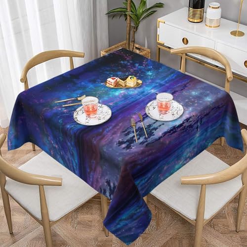 Hzhuaoeg Northern Lights Tischdecke, quadratisch, waschbar, Polyesterstoff, Tischdecke für Küche, Esstisch, 152,4 x 152,4 cm von Hzhuaoeg