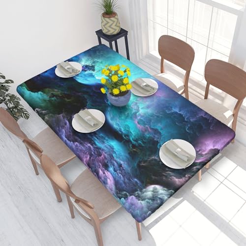 Hzhuaoeg Quadratische Tischdecke, 3D-Grafik, Universum, Weltraumdruck, abwischbar, Tischdecke für Partys, Picknicks, Gärten, 76 x 122 cm von Hzhuaoeg