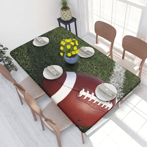 Hzhuaoeg Quadratische Tischdecke, American Football-Druck, abwischbar, Tischdecke für Partys, Picknicks, Gärten, 76 x 122 cm von Hzhuaoeg