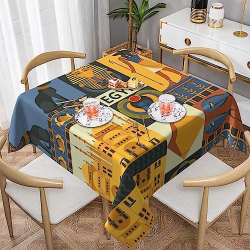 Hzhuaoeg Quadratische Tischdecke aus der Antike Ägypten-Stamm-Serie, waschbare Polyester-Tischdecke für Küche, Esstisch, 137 x 137 cm von Hzhuaoeg