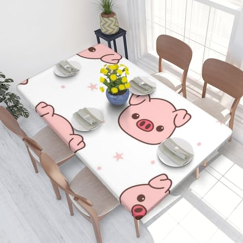 Hzhuaoeg Quadratische Tischdecke mit Schweine-Druck, abwischbare Tischdecke für Partys, Picknicks, Gärten, 76 x 122 cm von Hzhuaoeg