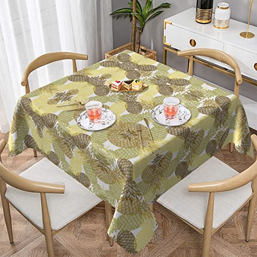 Hzhuaoeg Quadratische Tischdecke mit exotischen tropischen Ananas, waschbare Polyester-Tischdecke für Küche, Esstisch, 152,4 x 152,4 cm von Hzhuaoeg