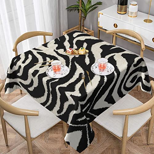 Hzhuaoeg Zebra-Tier-Tischdecke, waschbar, Polyester, Tischdecke für Küche, Esstisch, 137 x 137 cm von Hzhuaoeg