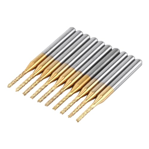 1,5 Mm Spitze Vom Punkt der Spitze des Punktes für die CNC -Gravur -PCB -Gravur, 10 -pcs -Tungstten mit 1/8 Werkzeugen für Gedruckte Schaltungen, Kunststoffe, Edelstahl und Kupfer von Hztyyier