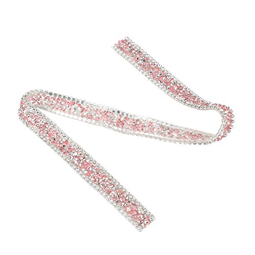 1 Yard 15mm Kristallrhinestone Band, funkelnder Diamant Ineinander greifen Verpackungs Rollen Streifenbildungs Gurt für Hochzeitsfest Dekoration(Rosa) von Hztyyier